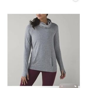 Lululemon Make a Move Long Sleeve‎ Pullover Heather Grey 30" Bust No Size Tag 8